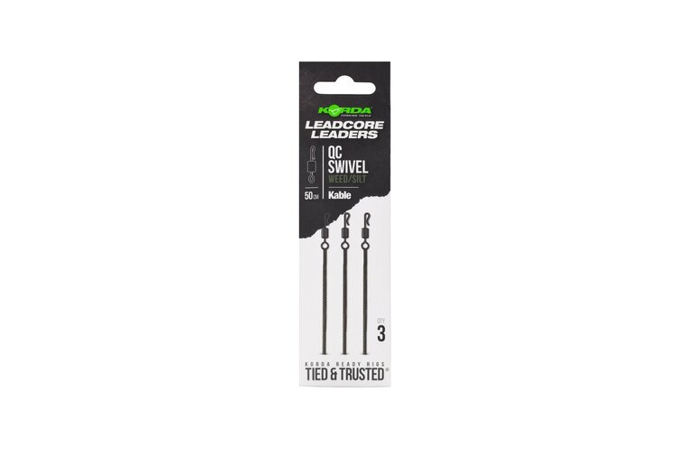 Kable Leadcore Leader QC Swivel Weed 50cm Korda