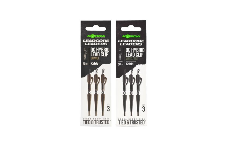Kable Leadcore Leader Hybrid Lead Clip QC Swivel Korda