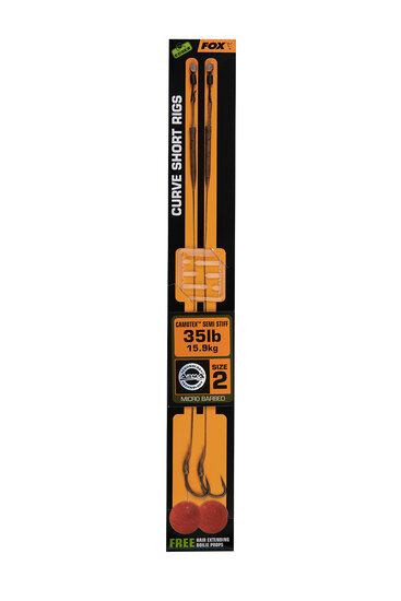 Curve Short Camotex Semi Stiff Ready Rigs Barbed Edges Fox Karper Onderlijn