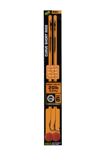 Curve Short Camotex Semi Stiff Ready Rigs Barbed Edges Fox Karper Onderlijn