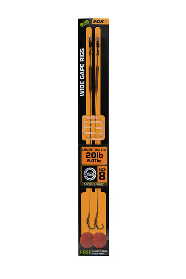 Wide Gape Camotex Semi Stiff Ready Rigs Barbed Edges Fox Karper Onderlijn