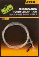 Fluorocarbon Fused Leader Kwick Change Swivel - 30LB Edges Fox
