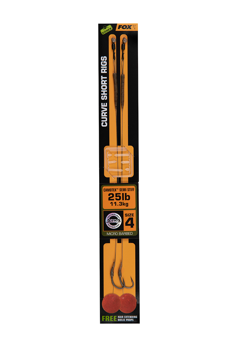 Curve Short Camotex Semi Stiff Ready Rigs Edges Fox Size 4 (X2)