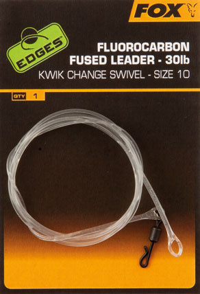 Fluorocarbon Fused Leader Kwick Change Swivel - 30LB Edges Fox