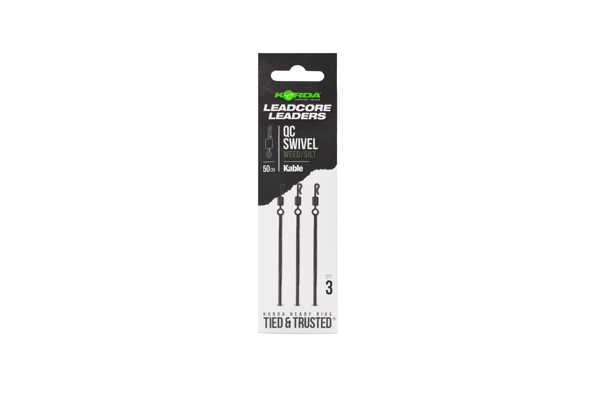 Kable Leadcore Leader QC Swivel Weed 50cm Korda